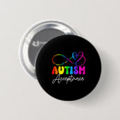 Badge Rond 5 Cm Autism Awareness Acceptance Infinity Symbol Advoca (Devant & derrière)