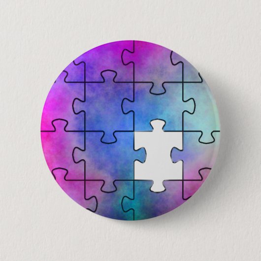 Badge Rond 5 Cm Autism Missing Piece - Pin (Devant)