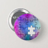 Badge Rond 5 Cm Autism Missing Piece - Pin (Devant & derrière)