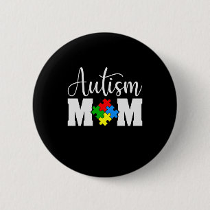 Badge Rond 5 Cm Autism Mom Puzzle Fête des mères