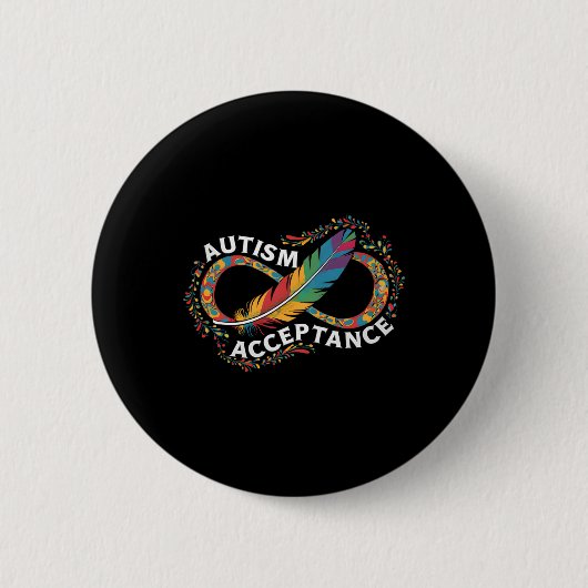 Badge Rond 5 Cm Autism Red Instead Infinity Symbol Autistic Accept (Devant)