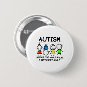 Badge Rond 5 Cm Autism Seeing The World From A (Devant & derrière)