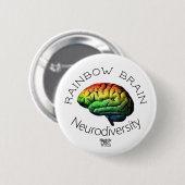 Badge Rond 5 Cm Autism/TDAH de Neurodiversity/"de cerveau (Devant & derrière)
