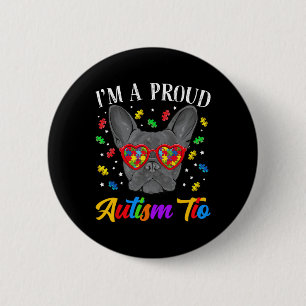 Badge Rond 5 Cm Autism Tio French Bulldog Puzzle