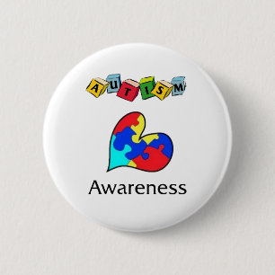 BADGE ROND 5 CM AUTISME