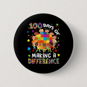 Badge Rond 5 Cm Autisme 100 Jours 100e Jour D'école Enseignant Aut