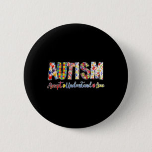 Badge Rond 5 Cm Autisme Accepter Comprendre Aimer Hommes Femmes Au