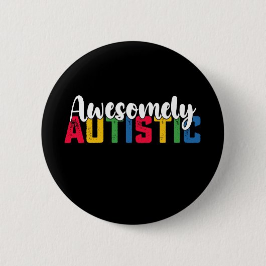 Badge Rond 5 Cm Autisme autistique Awesomely Famille de filles Biy (Devant)