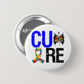 Badge Rond 5 Cm Autisme Cure (Devant & derrière)