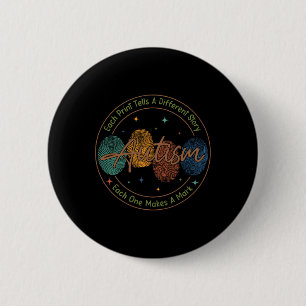 Badge Rond 5 Cm Autisme D'Empreinte Chaque Impression Raconte Une