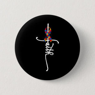 Badge Rond 5 Cm Autisme Foi Croix Autisme Autiste Cadeaux Autiste
