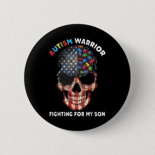 Badge Rond 5 Cm Autisme Guerrier Lutter Pour Mon Fils Dons Pour Ma