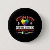 Badge Rond 5 Cm Autisme Mère Handicap Sensibilisation Mois Soutien (Devant)