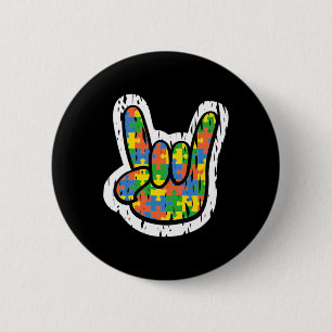 Badge Rond 5 Cm Autisme Mois des incapacités manuelles