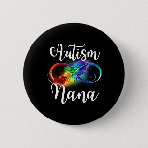 Badge Rond 5 Cm Autisme Nana Neurodiversité Signe de l'infini arc-