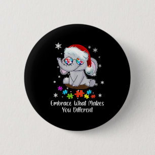 Badge Rond 5 Cm Autisme Noël Embrassez Ce Qui Vous Rend Différents