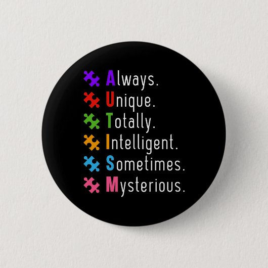 Badge Rond 5 Cm Autisme Puzzle autistique (Devant)