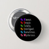 Badge Rond 5 Cm Autisme Puzzle autistique (Devant & derrière)