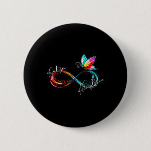 Badge Rond 5 Cm Autisme Rouge Plutôt Infinité Symbole Autiste Acce