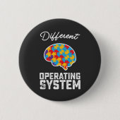Badge Rond 5 Cm Autisme Système d'exploitation différent Neurodive (Devant)