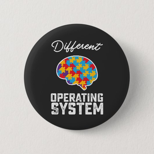 Badge Rond 5 Cm Autisme Système d'exploitation différent Neurodive (Devant)