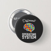 Badge Rond 5 Cm Autisme Système d'exploitation différent Neurodive (Devant & derrière)