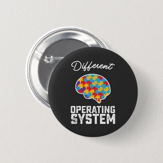 Badge Rond 5 Cm Autisme Système d'exploitation différent Neurodive (Devant & derrière)