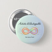 Badge Rond 5 Cm Autistic Unstoppable Pastel Infinity Symbol Gift (Devant & derrière)