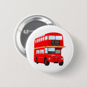 Badge Rond 5 Cm Autobus rouge (Devant & derrière)