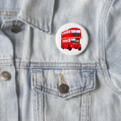 Badge Rond 5 Cm Autobus rouge (En situation)