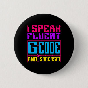 Badge Rond 5 Cm Autocollant à code G fluide cnc