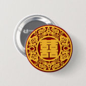 Badge Rond 5 Cm Autocollant chinois de bonheur de double de (Devant & derrière)