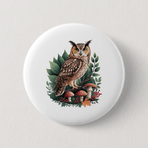 Badge Rond 5 Cm Autocollant de champignon esthétique Cottagecore c