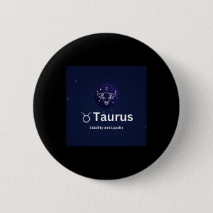 Badge Rond 5 Cm Autocollant Signe Zodiaque Taureau