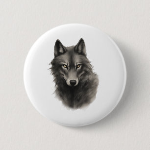 Badge Rond 5 Cm Autocollant visage de loup