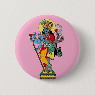 Badge Rond 5 Cm Autocollants Lord Krishnakali
