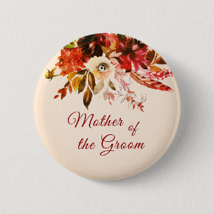 Badge Rond 5 Cm Automne Floral Script Mère De La Salle