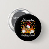 Badge Rond 5 Cm Automne Gnome Plaid Leopard Citrouille Thanksgivin (Devant & derrière)