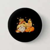 Badge Rond 5 Cm Automne Gnome Scarecrow Gnome Automne Halloween Th (Devant)