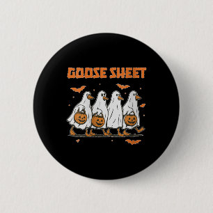 Badge Rond 5 Cm Automne Halloween Femmes Oie Feuille Fantôme Flora