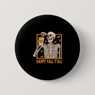 Badge Rond 5 Cm Automne Vous Mesdames Halloween Squelette Citrouil