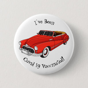 Badge Rond 5 Cm Automobile classique rouge 1948