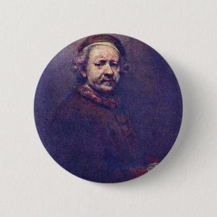 Badge Rond 5 Cm Autoportrait. Par Rembrandt Van Rijn