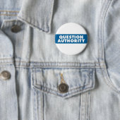 Badge Rond 5 Cm Autorité de question - bleu (En situation)