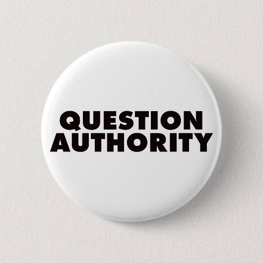 Badge Rond 5 Cm Autorité de question - noir (Devant)