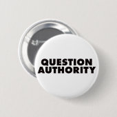Badge Rond 5 Cm Autorité de question - noir (Devant & derrière)