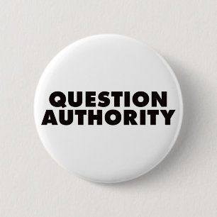 Badge Rond 5 Cm Autorité de question - noir