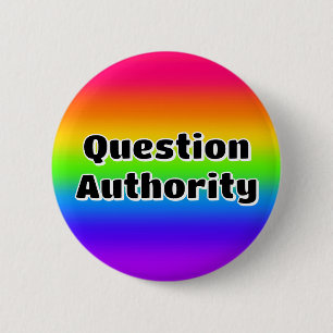 Badge Rond 5 Cm Autorité des questions (vous pouvez modifier les m