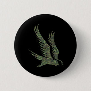 Badge Rond 5 Cm Autour militaire impression camouflage rapace vété