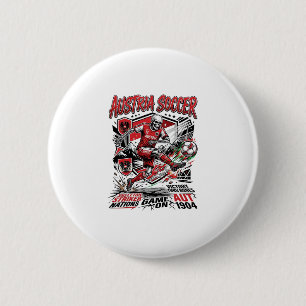 Badge Rond 5 Cm Autriche Football Squelette Attaquant Nations Affi